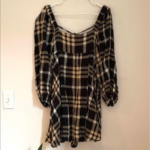 Plaid long sleeve UO mini dress